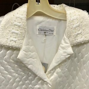 Vintage Christian Dior quilted long robe with tag- Lg
